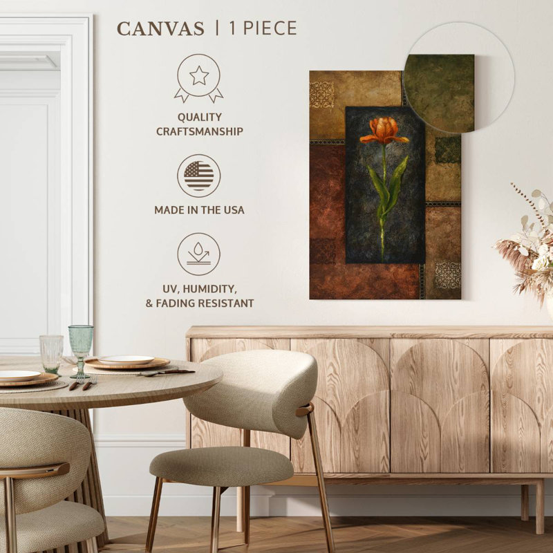 Antique Orange Tulip, 39" H x 26" W