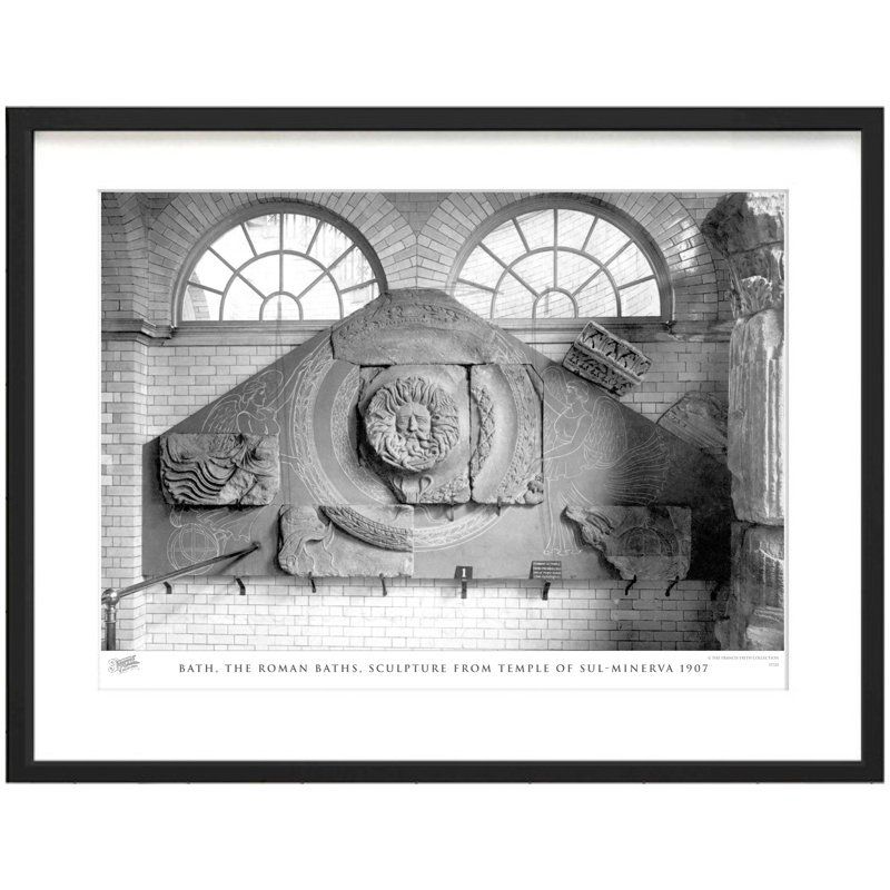Bath, The Roman Baths, Sculpture From Temple Of Sul-Minerva 1907 - Single Picture Frame Print, 45cm H X 60cm W x 2cm D