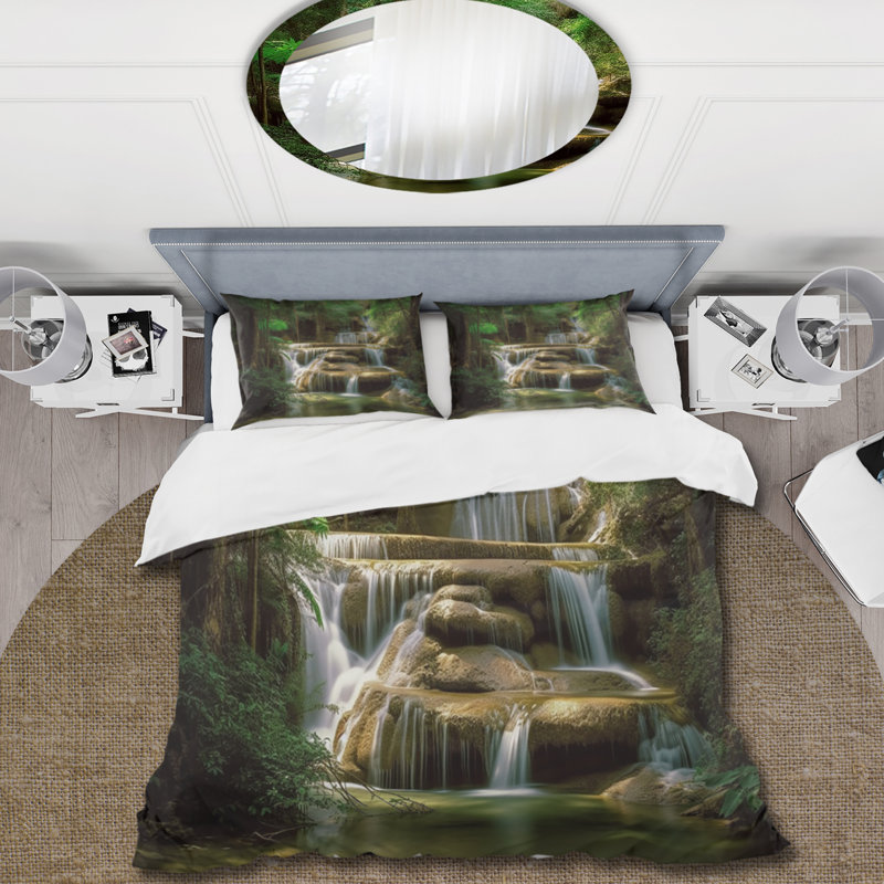 Ensemble de housse de couette Waterfall In Dense Forest I BeddingMicrofiber / Polyester