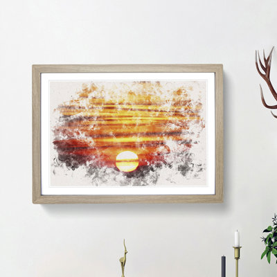 Orange Sunset - Picture Frame Painting Print
