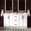 Meuble-lavabo ovale double de 61 pouces avec comptoir en quartz blanc pur de 1,5 pouce d'épaisseur.-2055162469-2055162472