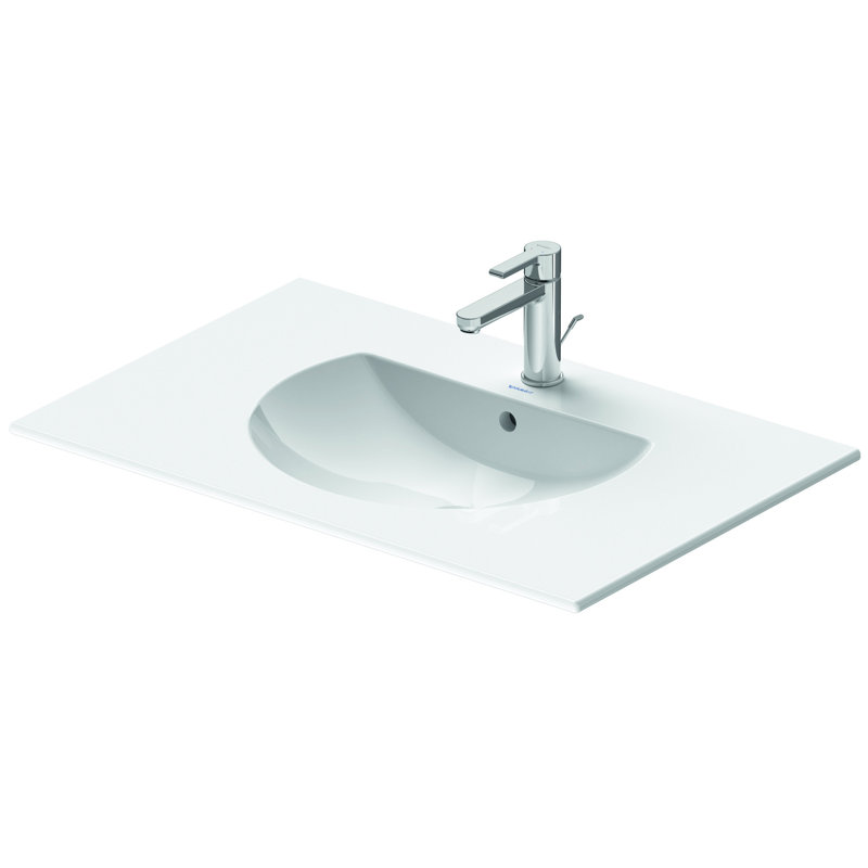 Lavabo de salle de bain mural rectangulaire en céramique avec trop-plein Darling