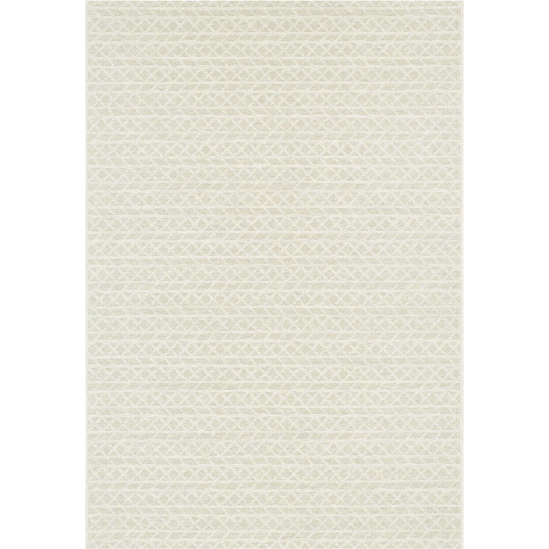 Flachgewebe-Teppich Terresa aus Wolle in Beige