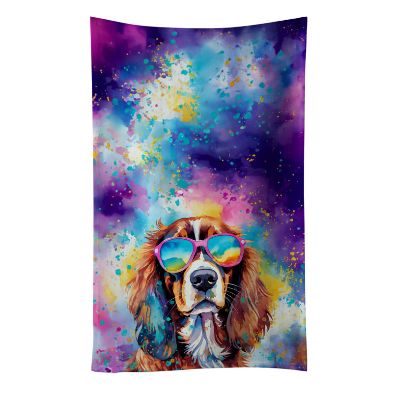 Serviette de cuisine Cavalier Spaniel Hippie Dawg