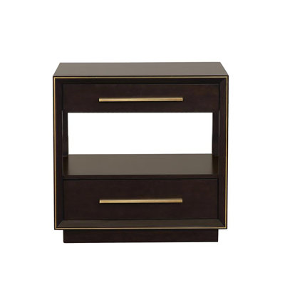 2-Drawer Nightstand, Rectangular Side Table