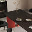 Ensemble de table de salle à manger rectangulaire moderne rouge et noir-112775413-112775414