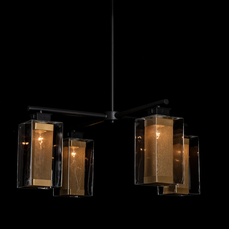 Polaris 4 - Light Outdoor Chandelier, Coastal Silver, Coastal Bronze