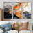 Slab Structures Orange White Black - Marble Wall Art Set-1484257768-1484257775