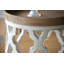 Grande table d'appoint 23 po blanche vieillie
