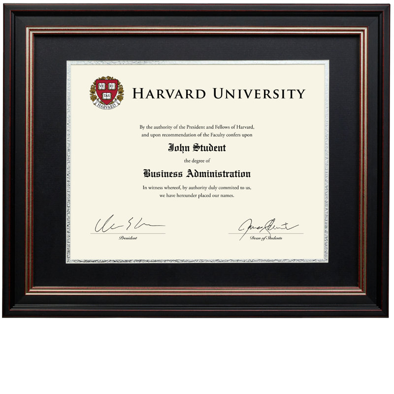 Blakes Wood Beveled Picture Frame with Mat, Black/Rose Gold