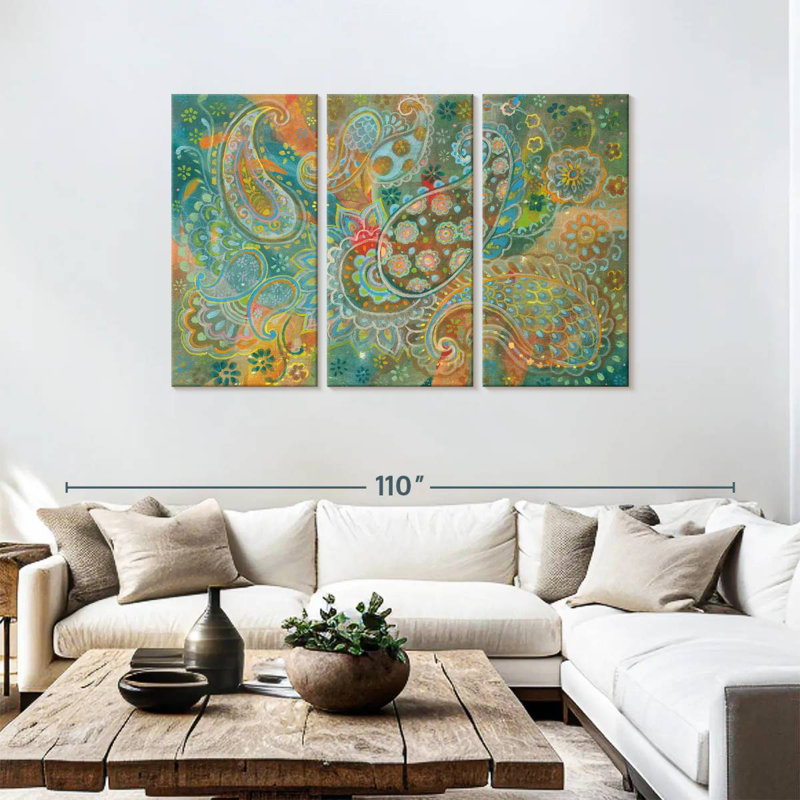 Kerner Colorful Floral Paisley, 48" H x 74" W