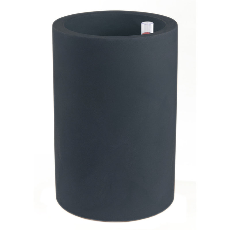 Cilindro Resin Pot Planter, 35.5" H x 23.5" W x 23.5" D, Anthracite