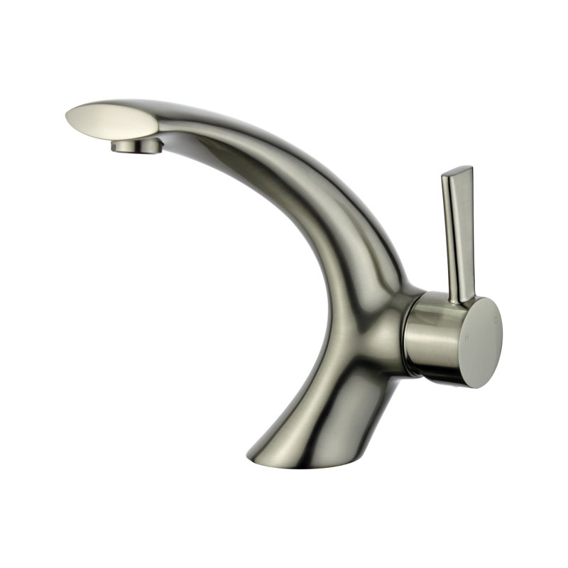 Robinet de salle de bain monotrou avec drain Valencia, Nickel brossé