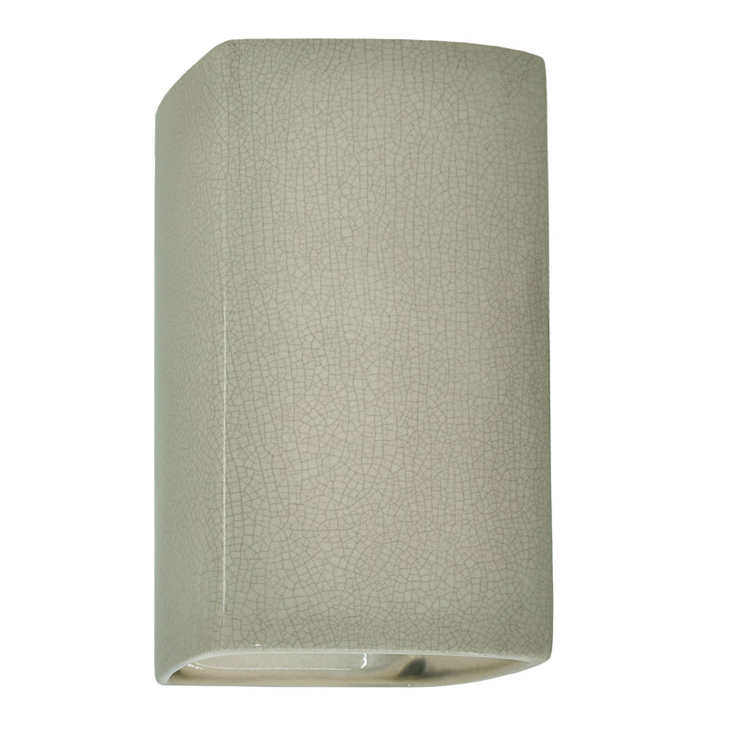 Applique murale d'extérieur en céramique Logan, Craquelure vert céladon, DIRIGÉ, H 13,5 po x l 7,25 po x P 6,5 po