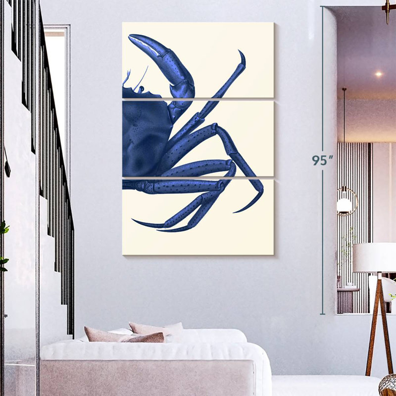 Brampt Contrasting Crab In Navy Blue B, 74" H x 48" W