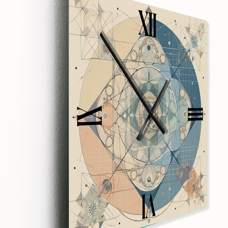 Horloge murale rétro géométrique Sacred Mystery, Grand