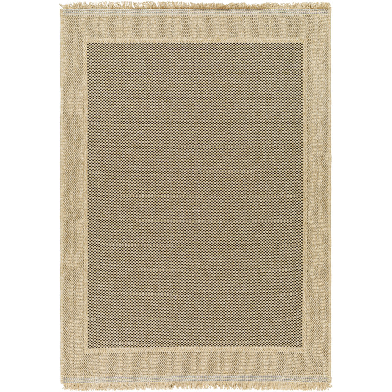 Tapis brun / brun clair en polypropylène tissé à la machine Adalina, Rectangle 5 pi 3 po x 7 pi