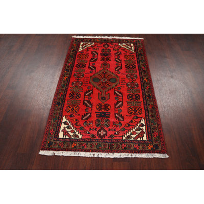 Tapis décoratif en laine noué à la main de conception unique 3 pi 2 po x 4 pi 11 po New Age