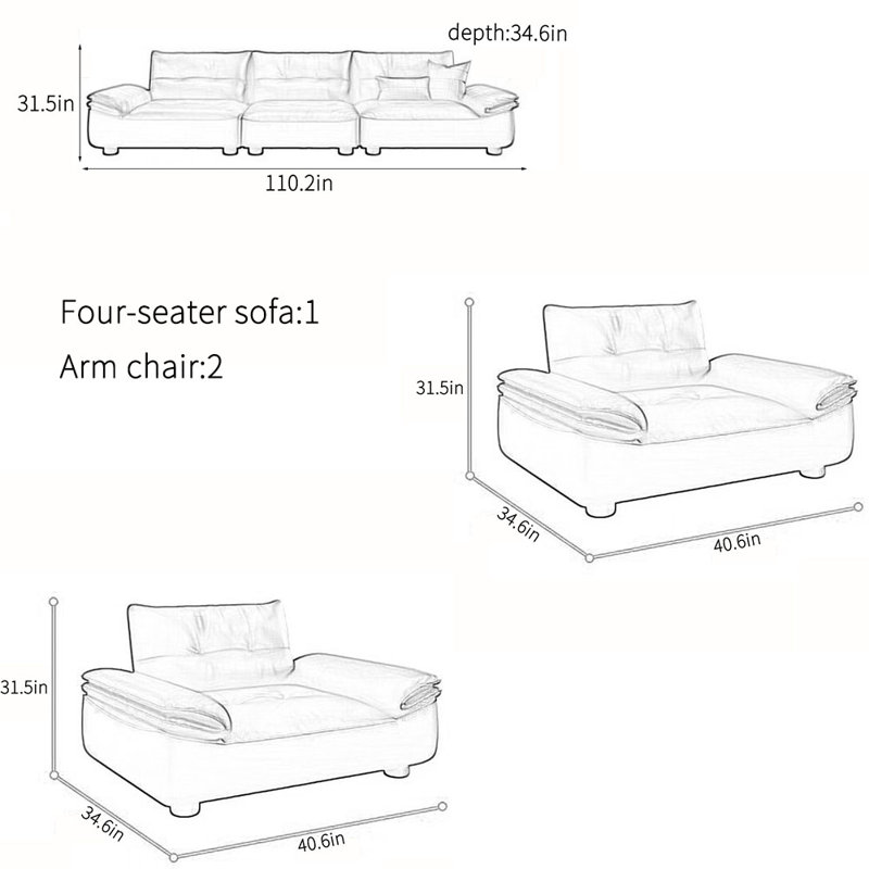 Casual elegant VIP reception office sofa set