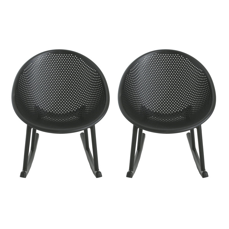 Chaise berçante (ensemble de 2), Noir