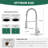 Pre-Rinse Spring Kitchen Faucet with Sprayer, Dual Spray Mode Commercial Kitchen Sink Faucets, Single Handle 304 Stainless Steel, Includes Deck Plate, Fits 1-Hole or 3-Hole Sinks, Brushed Nickel-122877579