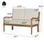 Causeuse d'extérieur en bois d'acacia avec coussins, finition avec tissu beige