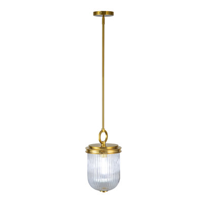 Myla - Vintage Brass with Clear Ribbed Glassware Diffuser Shade