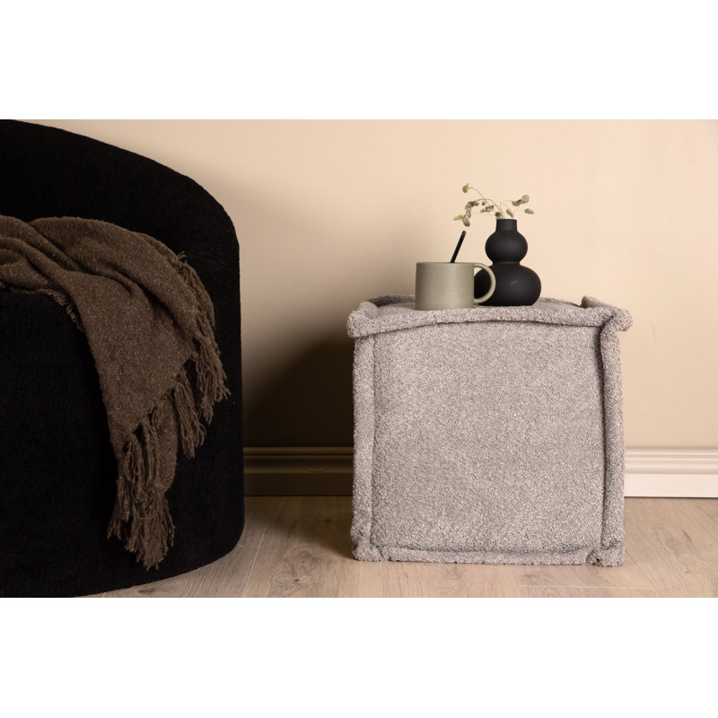 Islip 40cm Wide Square Footstool Ottoman, Light Grey