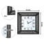 Azer 60x60cm Wall Clock Modern Black Diamond Square Accent Clock