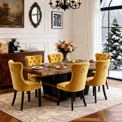 63"-78.7" Farmhouse Extendable Dining Table Set with Storage Shelves & Velvet Upholstered Chairs, Water-Resistant Rustic Finish, Whisper-Quiet Slide, Seats 4-8