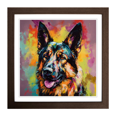German Shepherd Expressionism No.1 - Framed Print