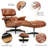 Genuine Leather Swivel Lounge Chair With Ottoman-93432020