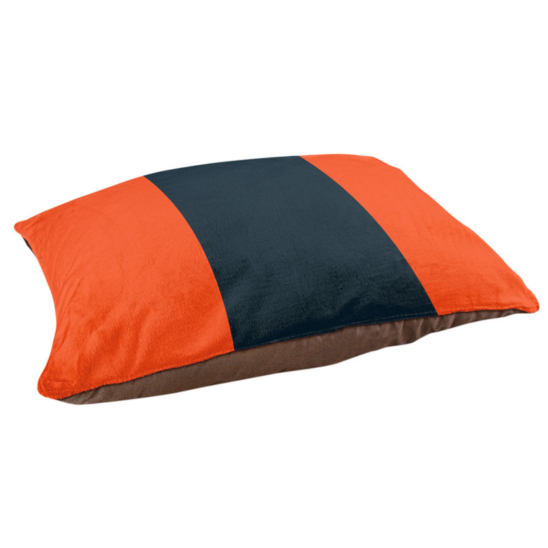 Coussin Minnesota, Grand (l 50 po x P 40 po x H 7 po), Orange / bleu marine