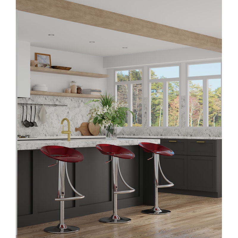 Tucker Swivel Adjustable Height Counter Stool, Red