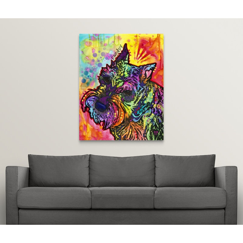 « freddy the schnauzer », reproduction, Toile, H 48 po x l 38 po x P 1,5 po