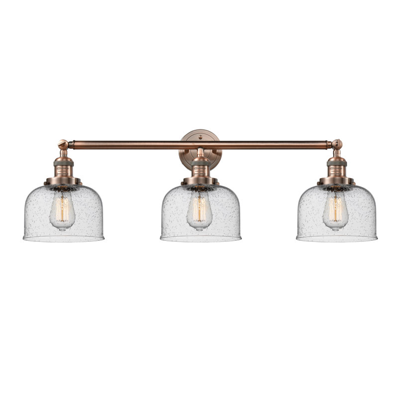 Placencia 3 - Light Dimmable Vanity Light, 60 Watt Vintage Incandescent Bulb, Seedy, Antique Copper
