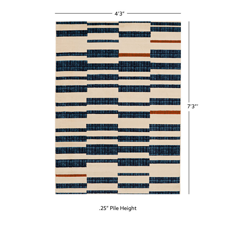 Yue Geometric Indoor Rug, Rectangle 4'3" x 7'3"