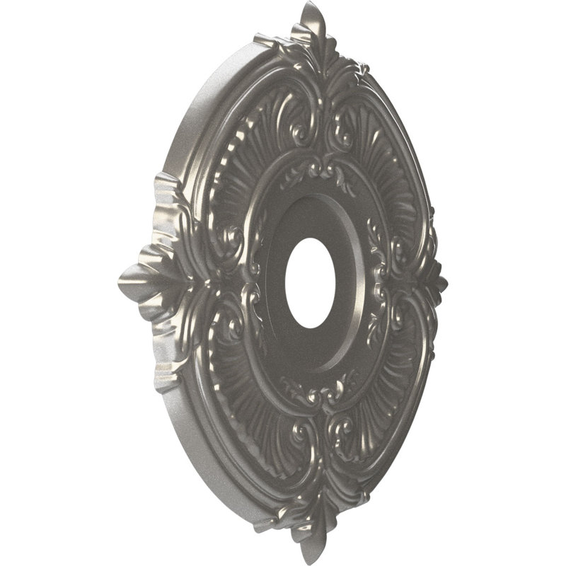 Attica Thermoformed PVC Ceiling Medallion, 19" H x 19" W x 1" D, Aged Dark Steel