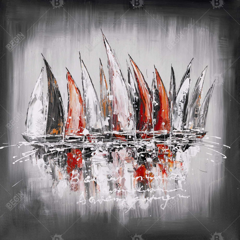 " Sailboats With Paint Splash "