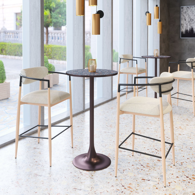 Table de bar Bite, Noir, Brun