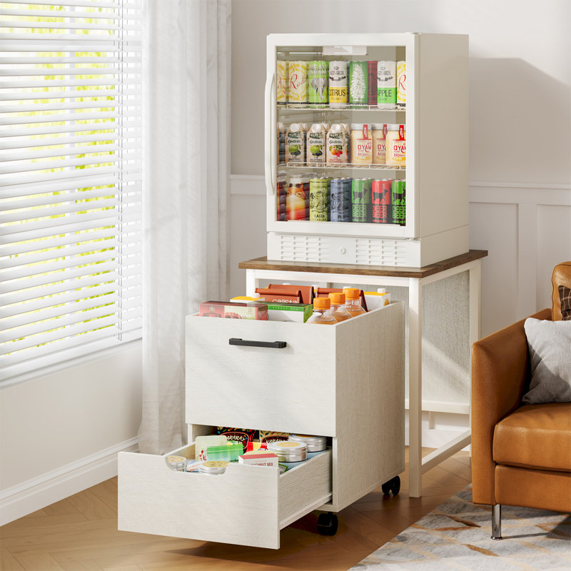 Mini support de réfrigérateur avec rangement, mini armoire de réfrigérateur avec roues verrouillables, support de réfrigérateur pour appartement, bureau, chambre à coucher,