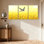 «Birds Golden Field with Flying Bird», ensemble de 3 impressions sur toile
