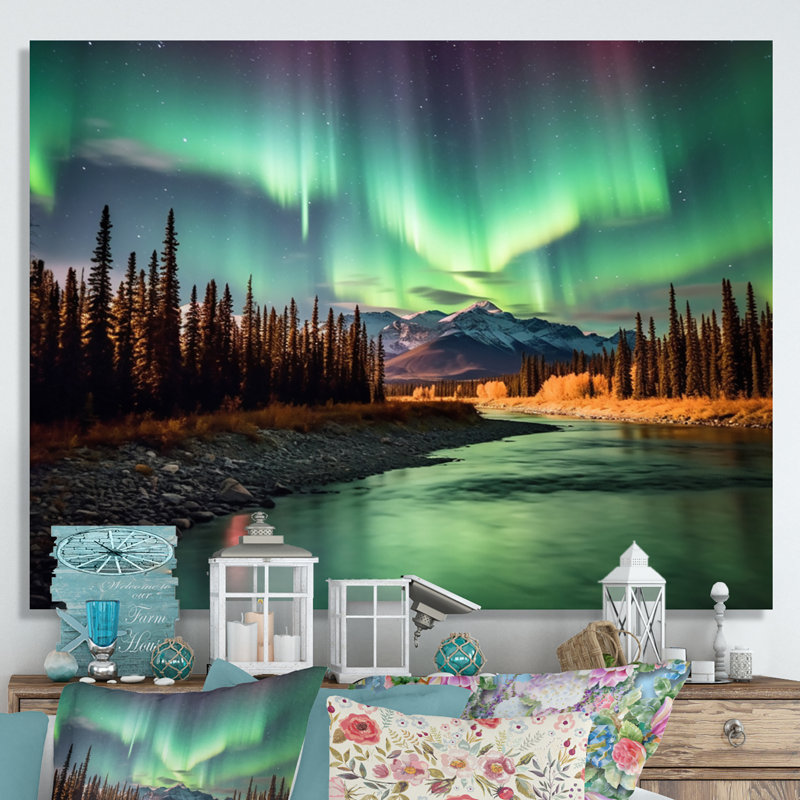 «Yukon Northern Lights Beauty I», reproduction sur toile, H 30 po x l 40 po x P 1,5 po, Toile tendue