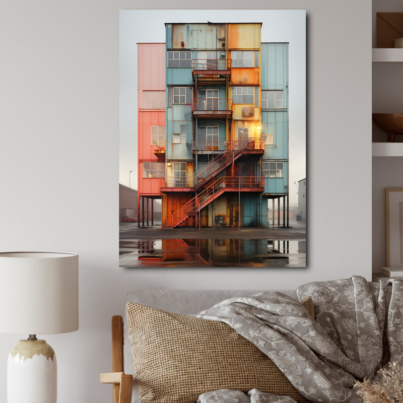 «Warehouse Industrial Cubic Palette IV», reproduction sur toile, H 40 po x l 30 po x P 1,5 po, Toile tendue