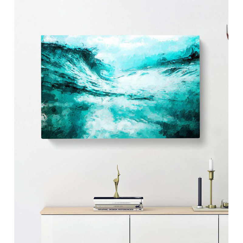 Curled Wave In New Zealand In Abstract by S.F. Denton - Wrapped Canvas, 35cm H x 50cm W x 3cm D