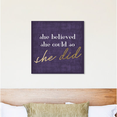 " She Could She Did Purple " by Oliver Gal