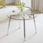 Table circulaire en verre trempé transparent de style moderne minimaliste (table seulement)