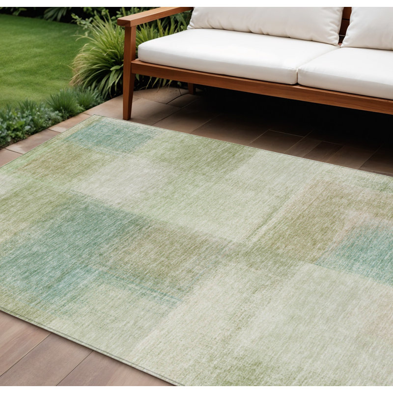 Tapis intérieur lavable abstrait 8 pi x 10 pi beige