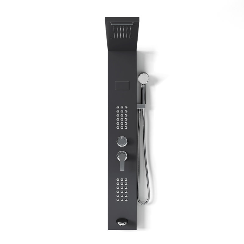 Black digital display shower screen