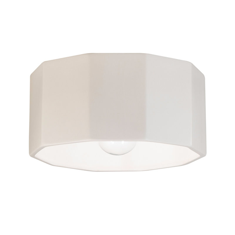 Plafonnier encastré en céramique à une lumière H 6 po x l 12,25 po Logan, Argent antique